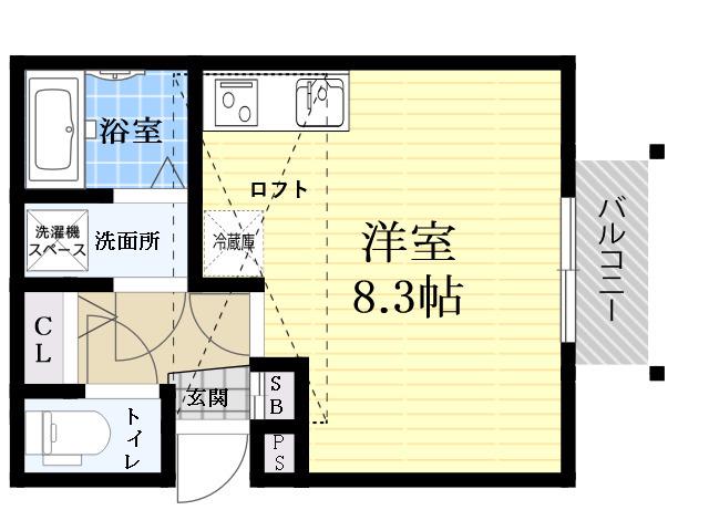 プレアール崇徳院(ワンルーム/4階)の間取り写真