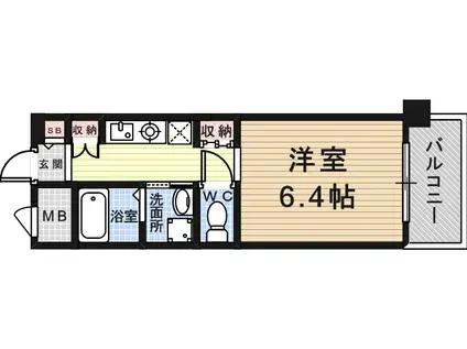ロジュマンヴェール(1K/7階)の間取り写真