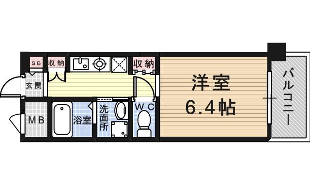 ロジュマンヴェール(1K/2階)の間取り写真