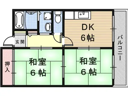 ダイシンマンション(2DK/3階)の間取り写真