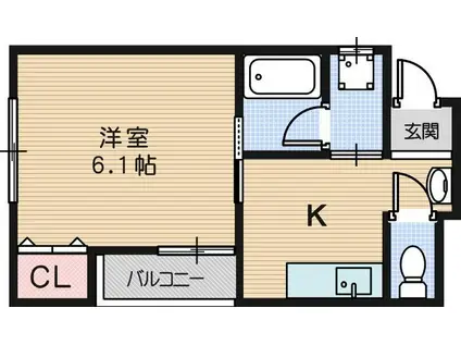 メゾン東桜木(1K/1階)の間取り写真