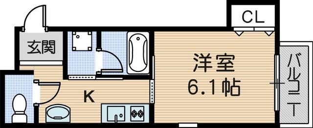 メゾン東桜木(1K/1階)の間取り写真
