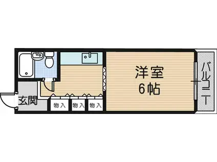 森野ハイツ(1K/2階)の間取り写真