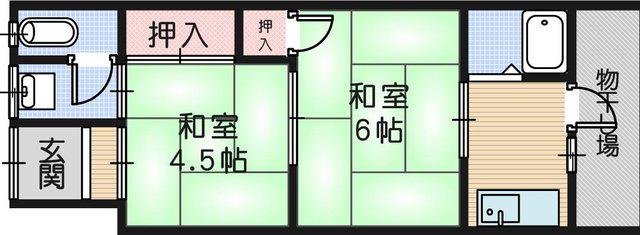 高田文化(2K/1階)の間取り写真