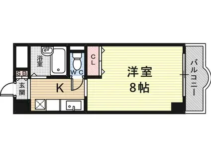 ハイツアルペン神田(1K/2階)の間取り写真