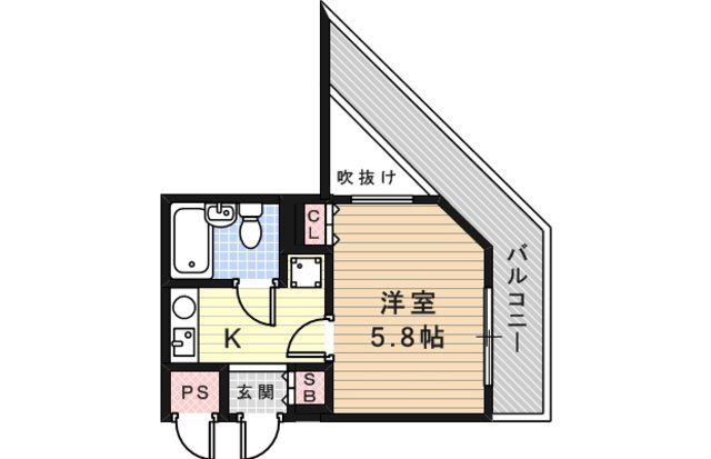 MAIN STAGE 武庫川(1K/8階)の間取り写真