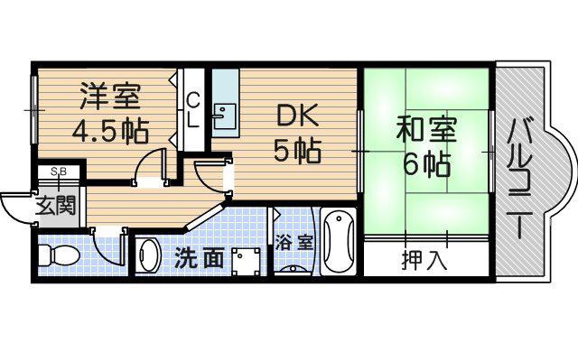 平井マンション(2DK/2階)の間取り写真