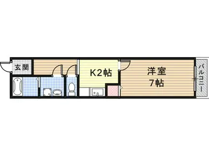 クリアキューブ尼崎(1K/2階)の間取り写真