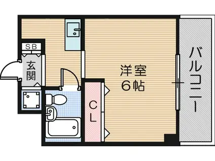 ボーン出屋敷(1K/2階)の間取り写真