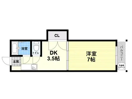 パールハイツ21(1DK/2階)の間取り写真