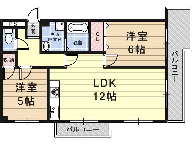 メゾン光和(2LDK/2階)の間取り写真