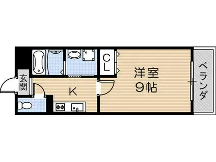サンブルーム(1K/1階)の間取り写真