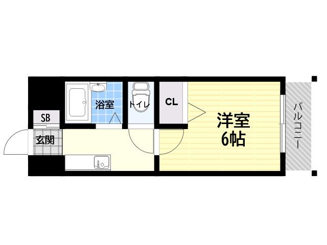 ローズコーポ阪神尼崎(1K/7階)の間取り写真