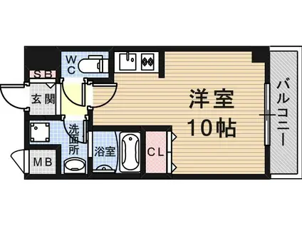 OS RESIDENCE 尼崎(ワンルーム/3階)の間取り写真