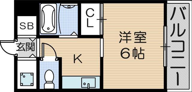 レファインド西難波2(1K/3階)の間取り写真