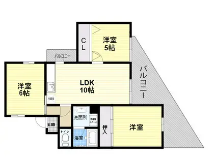 グリーンハイツ立花(3LDK/2階)の間取り写真