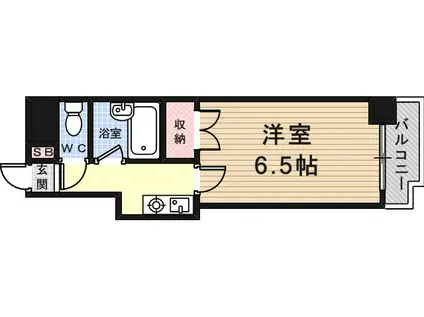 ユニテック武庫川(1K/4階)の間取り写真