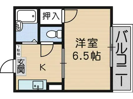 山路ハイツ2(1K/2階)の間取り写真
