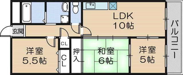 アビテ琴浦(3LDK/4階)の間取り写真