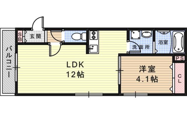 メゾン デュ ソール(1LDK/1階)の間取り写真