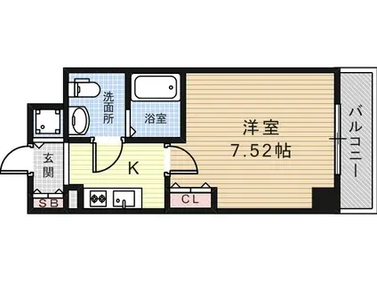 エス・キュート尼崎2(1K/11階)の間取り写真