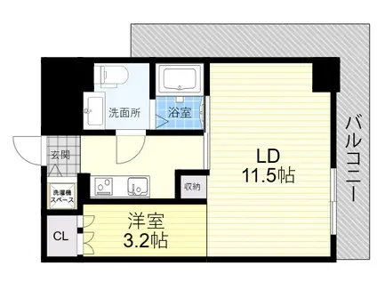 エス・キュート尼崎2(1LDK/12階)の間取り写真