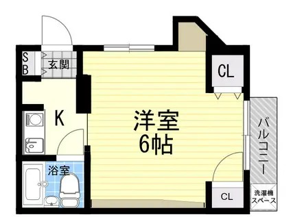 長洲ホワイトパレス1号館(1K/2階)の間取り写真