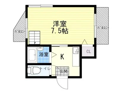 西本マンション(1K/3階)の間取り写真