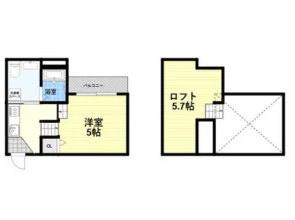グラーネ立花(ワンルーム/1階)の間取り写真