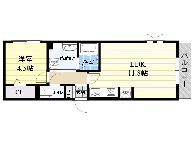 MIYABI2(1LDK/3階)の間取り写真