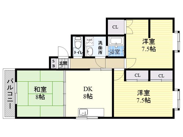 フジマンション(3DK/3階)の間取り写真