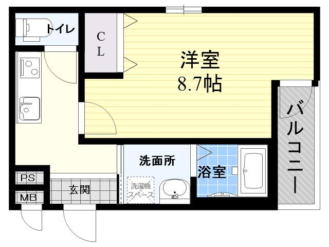 フジパレス西立花6番館(1K/2階)の間取り写真