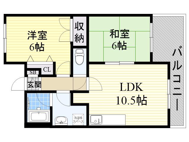 青山マンション(2LDK/3階)の間取り写真