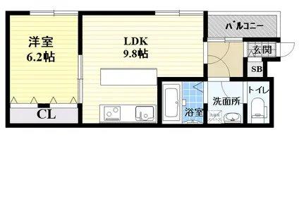 ノイヴェルM(1LDK/2階)の間取り写真
