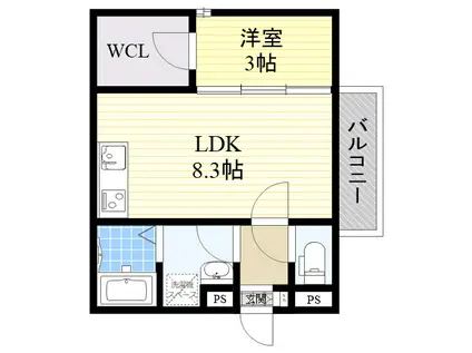 SBS尼崎今福(1LDK/3階)の間取り写真