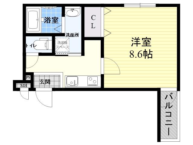フジパレス尼崎城南(1K/3階)の間取り写真