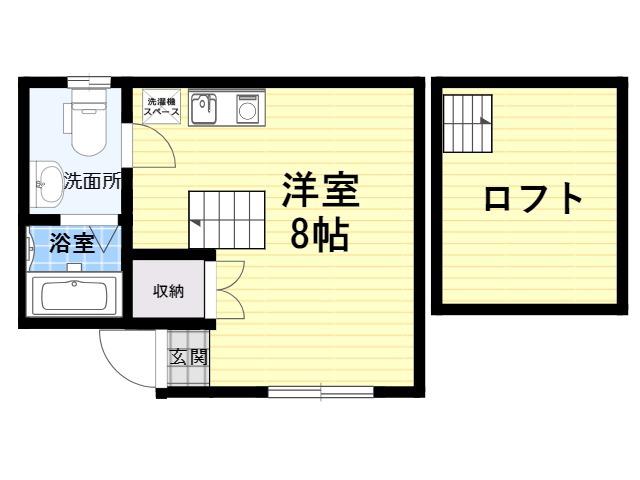 ハイツひびき1(ワンルーム/3階)の間取り写真