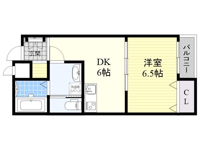 LA PLAN建家町(1DK/2階)の間取り写真
