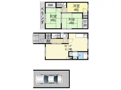 阪神なんば線 出来島駅 徒歩13分 2階建 築48年(3LDK)の間取り写真
