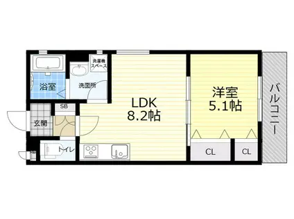 クリエオーレ神田中通3(1LDK/3階)の間取り写真