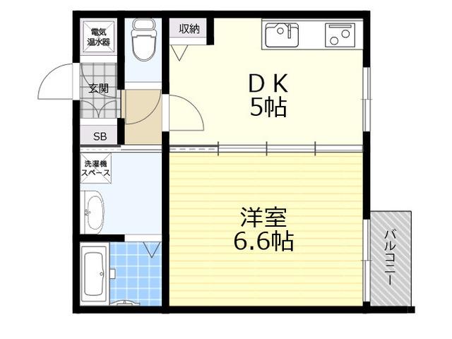 ラ・セーヌ武庫川(1DK/2階)の間取り写真