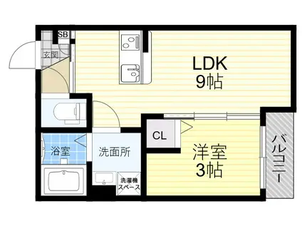 ROBOT HOUSE尼崎(1LDK/1階)の間取り写真