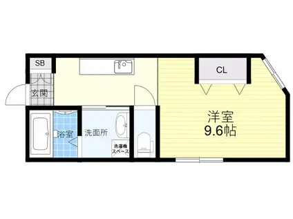 ウエストヴィレッジ(1K/2階)の間取り写真