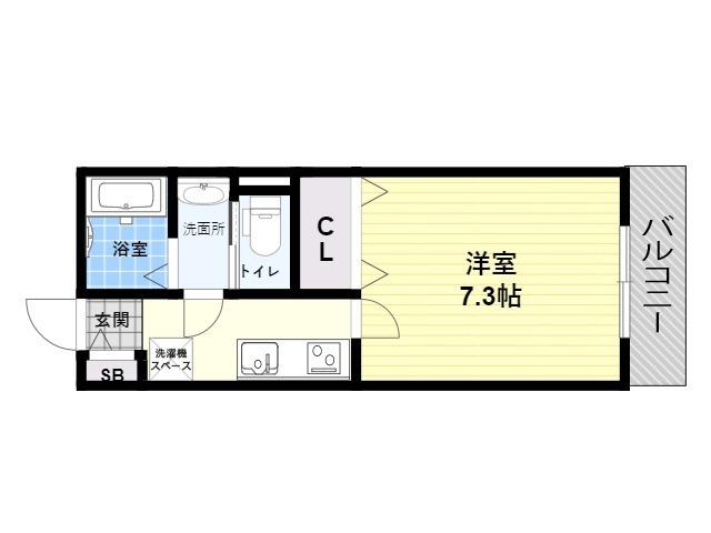 CASA武庫川イースト(1K/3階)の間取り写真
