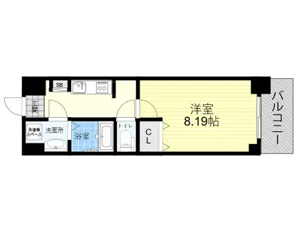 VIVACE NAGASUHONDOURI(1K/7階)の間取り写真