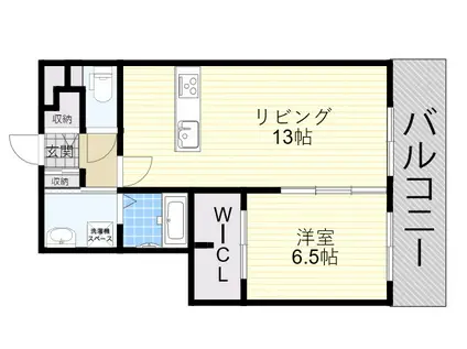 KRJ園田(1LDK/3階)の間取り写真