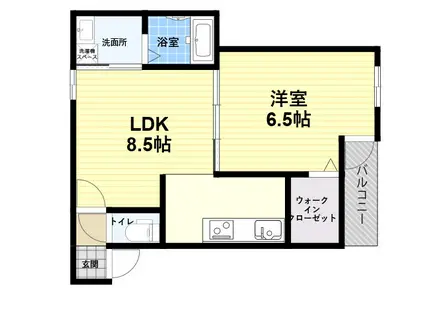 フジパレス長洲公園2番館(1LDK/3階)の間取り写真