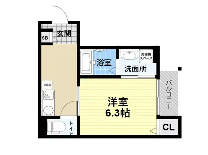 MIRAGE 武庫川(1K/2階)の間取り写真