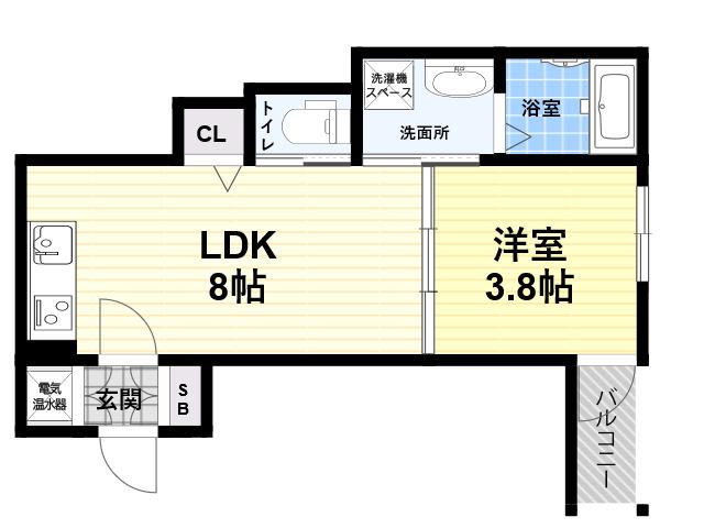 パルティール武庫川2(1LDK/3階)の間取り写真