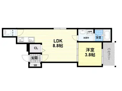 エルピスハイツ1(1LDK/1階)の間取り写真